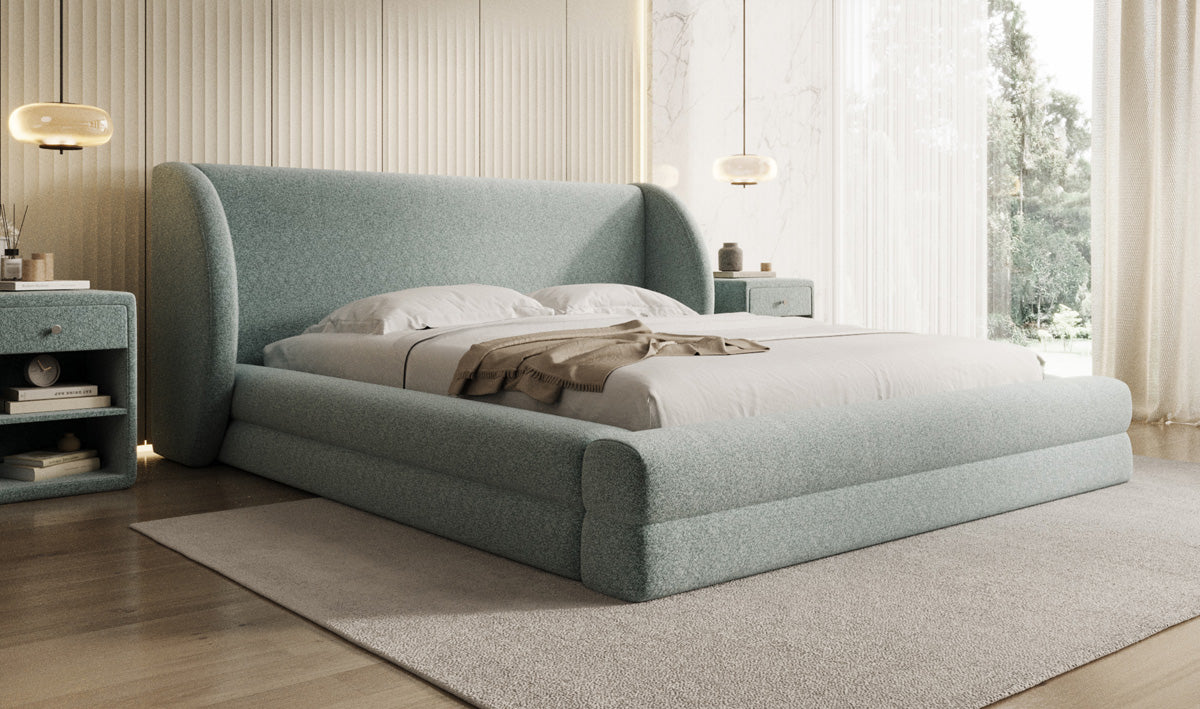 Design gestoffeerd bed Liv in structuurstof met opbergruimte