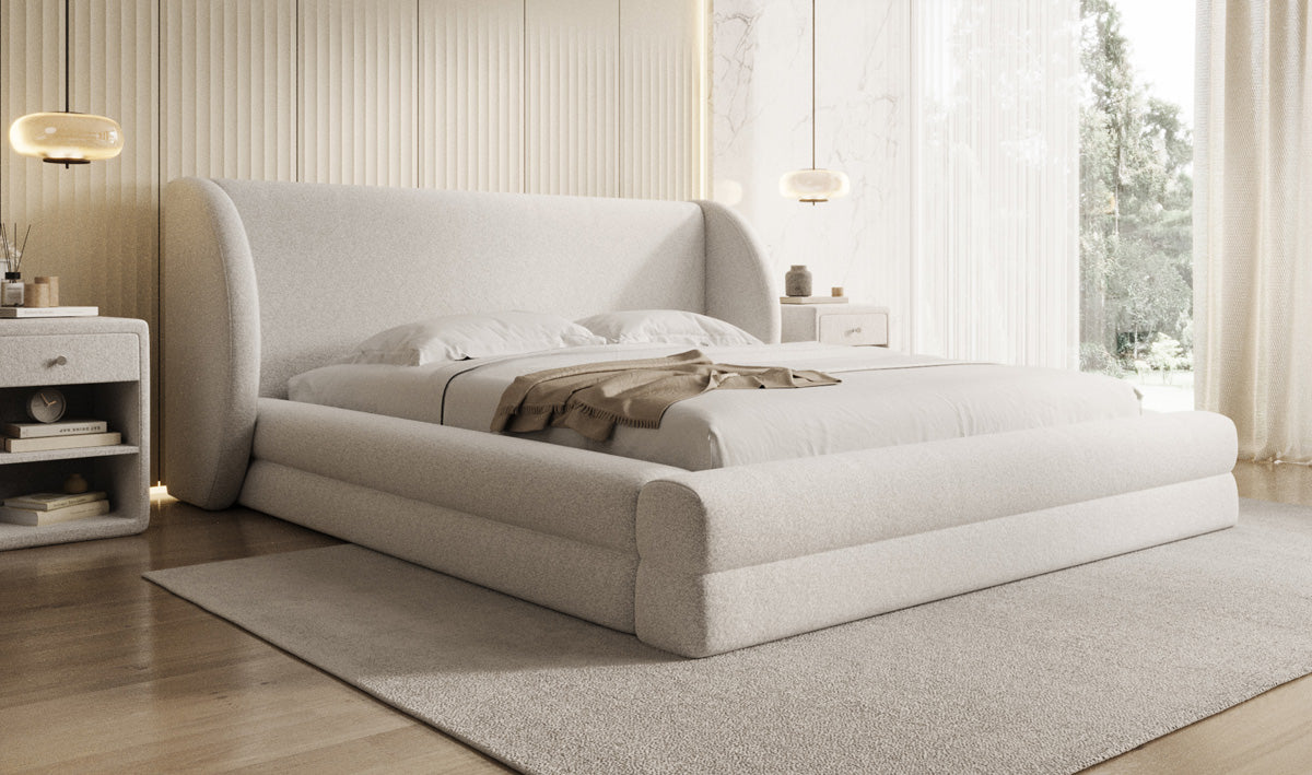 Design gestoffeerd bed Liv in structuurstof met opbergruimte