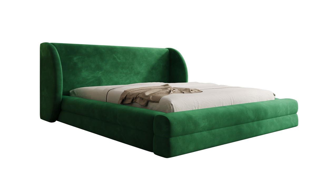 Designer gestoffeerd bed Liv in Fluweel met opbergruimte