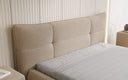 Designer gestoffeerd bed Gioia in Teddystof Bouclé met opbergruimte