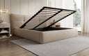 Designer gestoffeerd bed Gioia in Teddystof Bouclé met opbergruimte