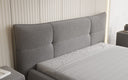 Designer gestoffeerd bed Gioia in Teddystof Bouclé met opbergruimte