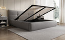Designer gestoffeerd bed Gioia in Teddystof Bouclé met opbergruimte