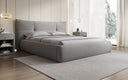 Designer gestoffeerd bed Gioia in Teddystof Bouclé met opbergruimte