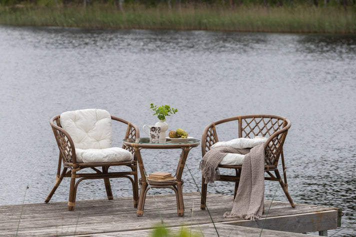 Balkonset Jasmin - van walnootkleurig rattan