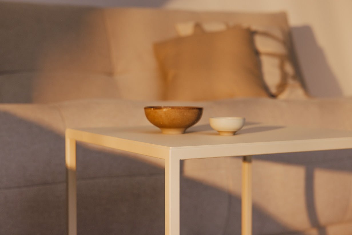 Salontafel/Bijzettafel Soli X – Minimalistisch ontwerp van staalplaat en Metaal