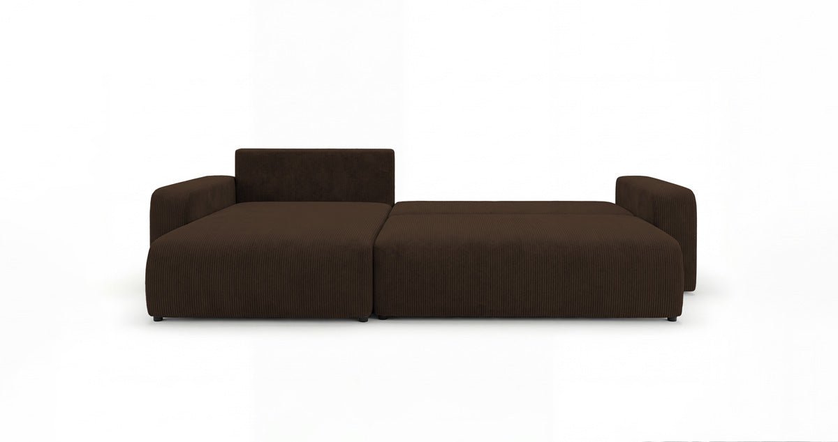 Designbank Noma met slaap- en klapfunctie in Ribstof
