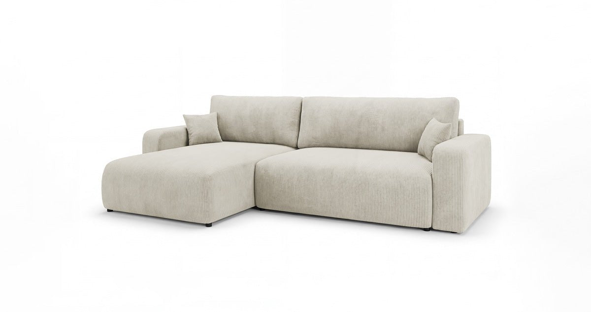 Designbank Noma met slaap- en klapfunctie in Ribstof