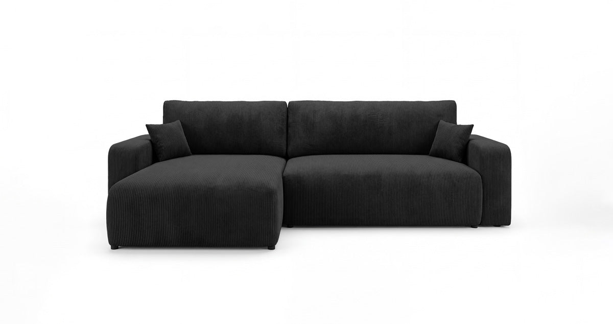 Designbank Noma met slaap- en klapfunctie in Ribstof