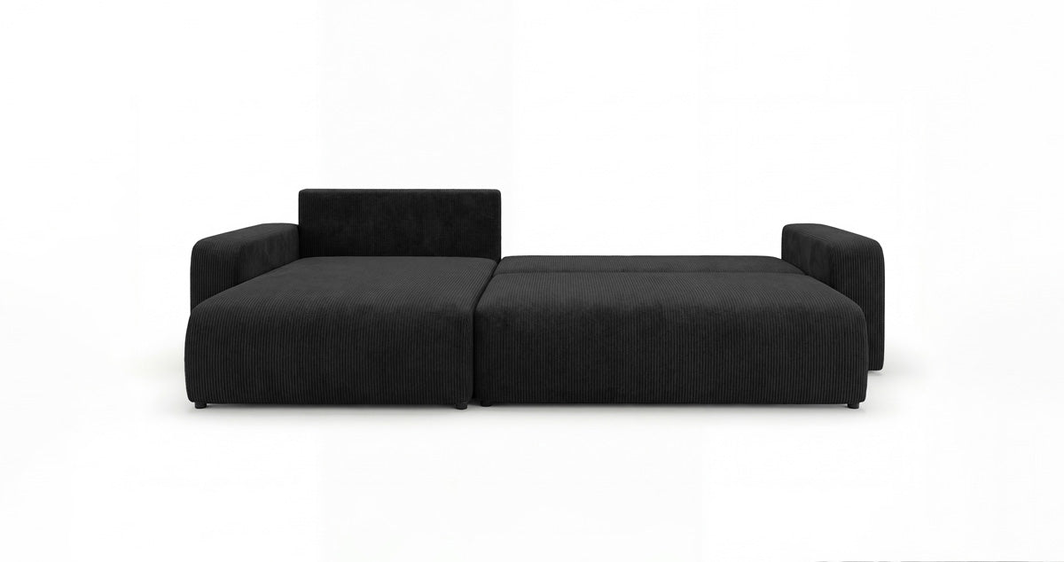Designbank Noma met slaap- en klapfunctie in Ribstof