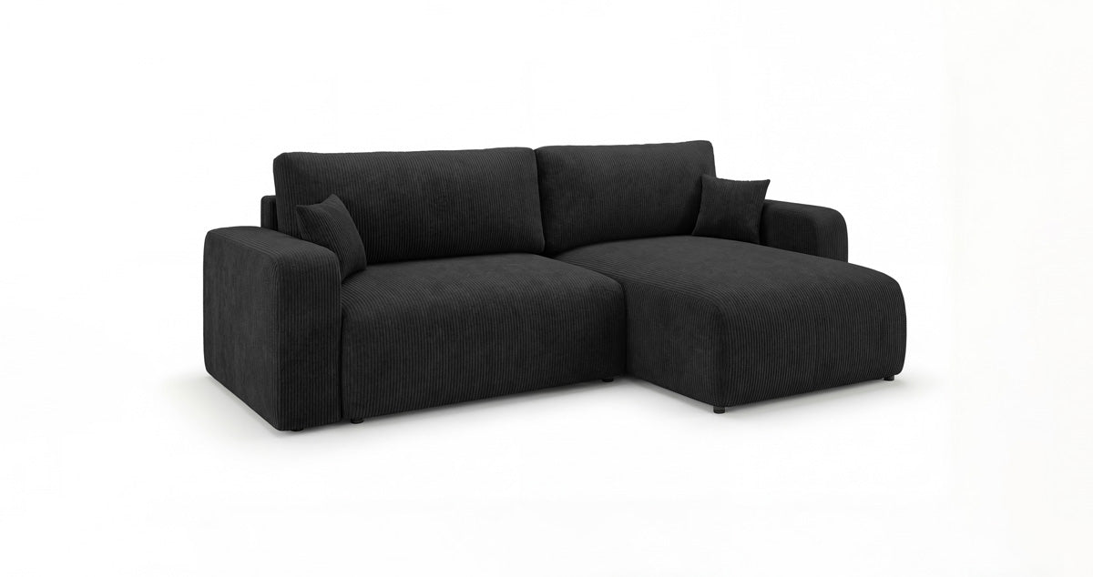Designbank Noma met slaap- en klapfunctie in Ribstof