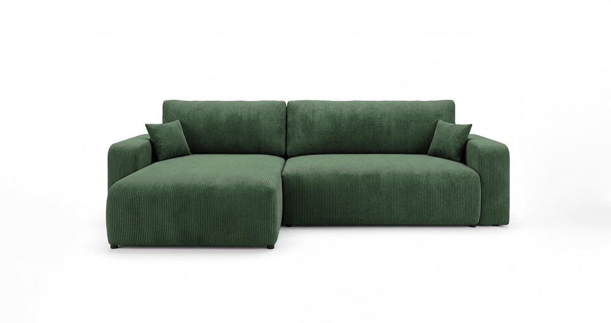 Designbank Noma met slaap- en klapfunctie in Ribstof