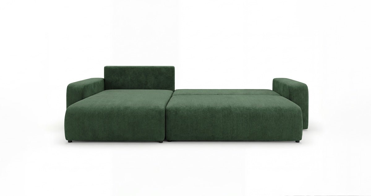 Designbank Noma met slaap- en klapfunctie in Ribstof