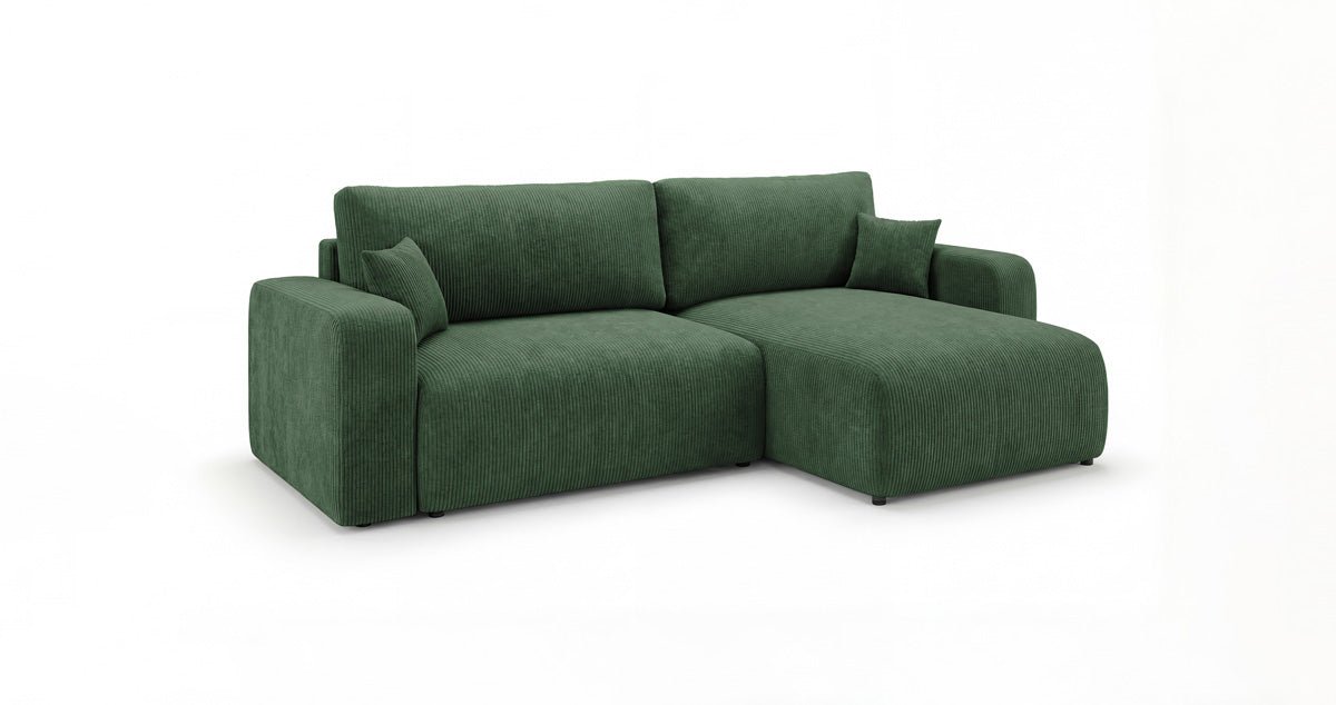 Designbank Noma met slaap- en klapfunctie in Ribstof