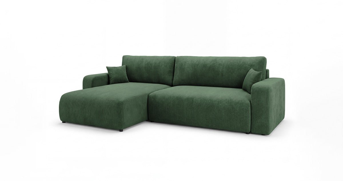 Designbank Noma met slaap- en klapfunctie in Ribstof