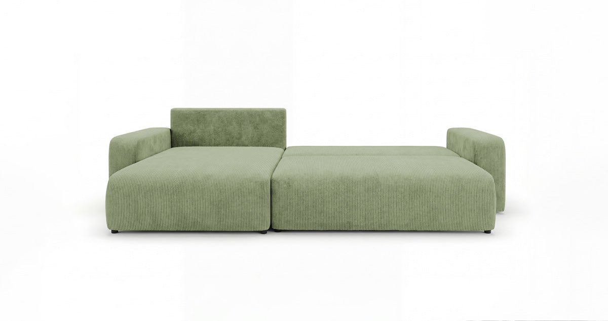 Designbank Noma met slaap- en klapfunctie in Ribstof