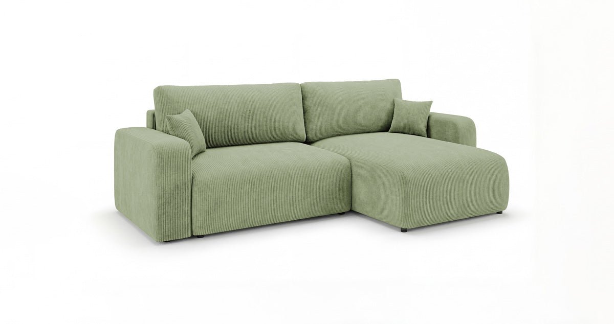 Designbank Noma met slaap- en klapfunctie in Ribstof