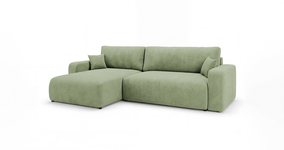 Designbank Noma met slaap- en klapfunctie in Ribstof