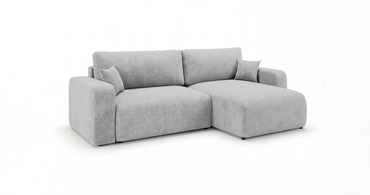 Designbank Noma met slaap- en klapfunctie in Ribstof