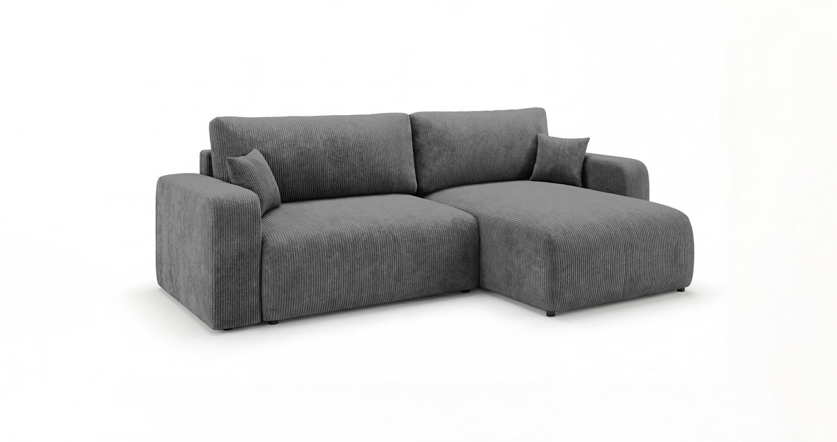 Designbank Noma met slaap- en klapfunctie in Ribstof