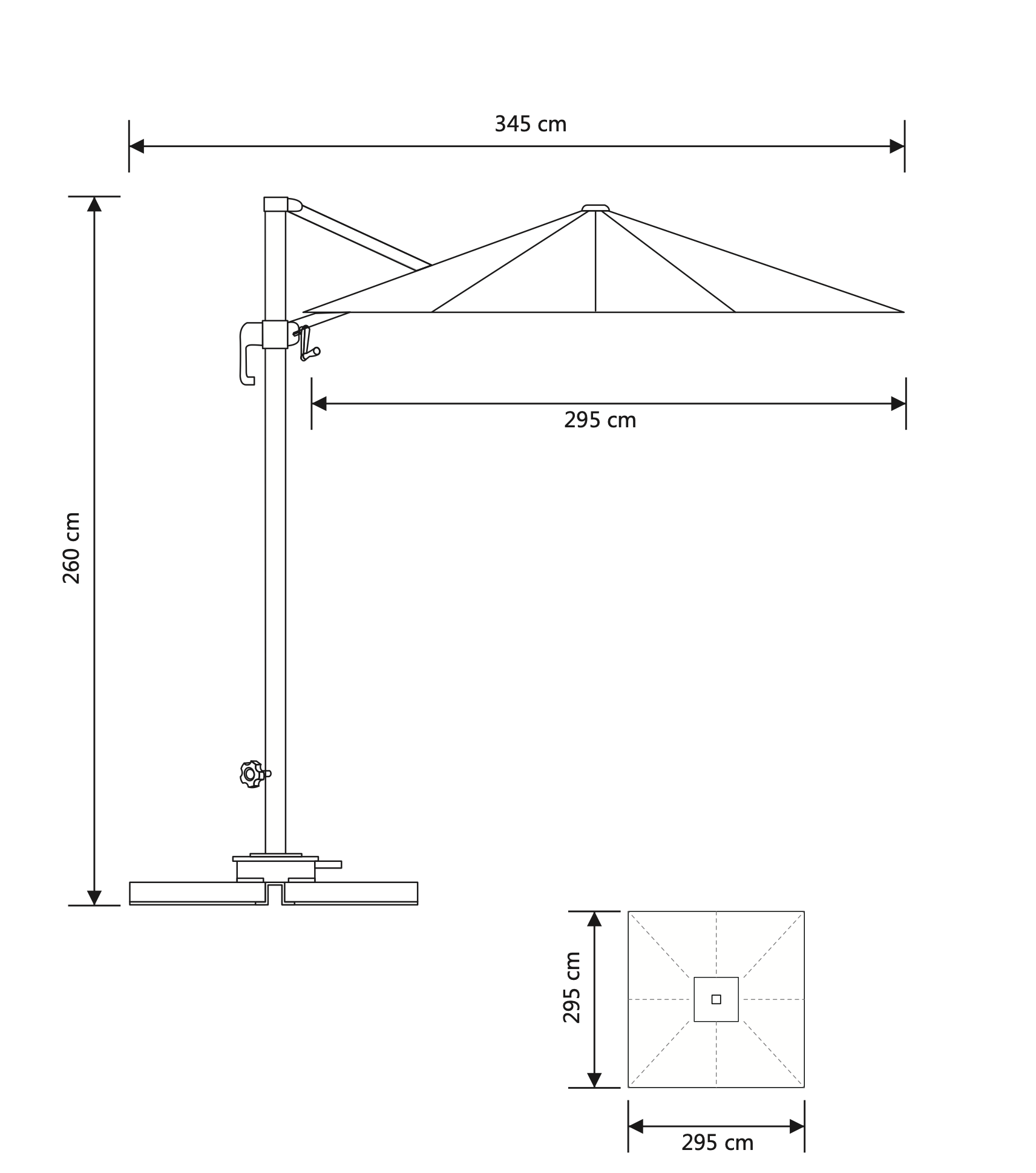 Sonnenschirm Arezzo Pro – 360° schaduw in stijlvol design