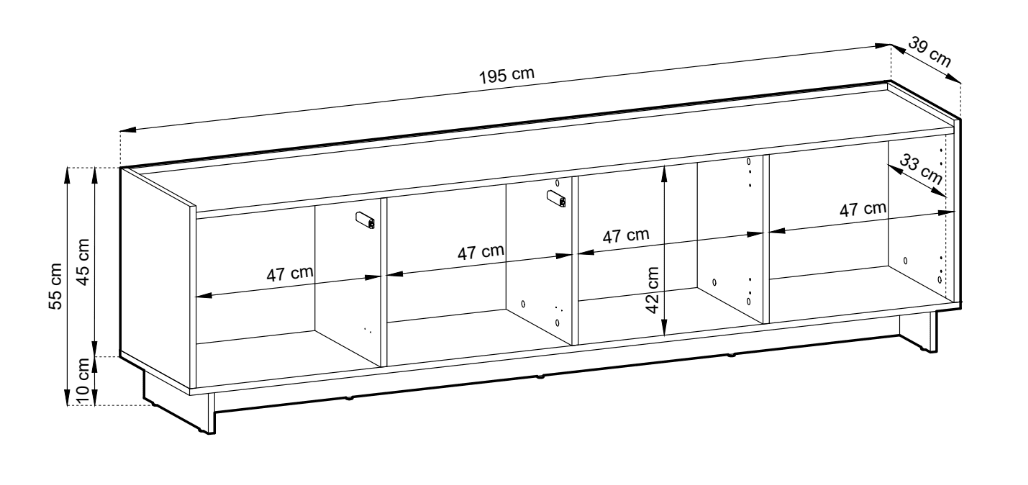 Design tv-lowboard Kiyora 195 cm