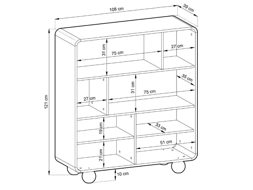 Designer Vitrine/Kast Layla 108 cm