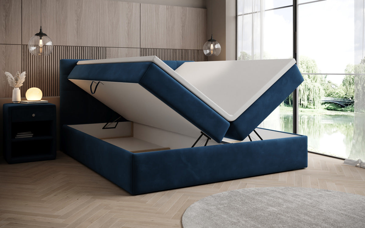 Boxspringbed Lux Fluweel met opbergruimte