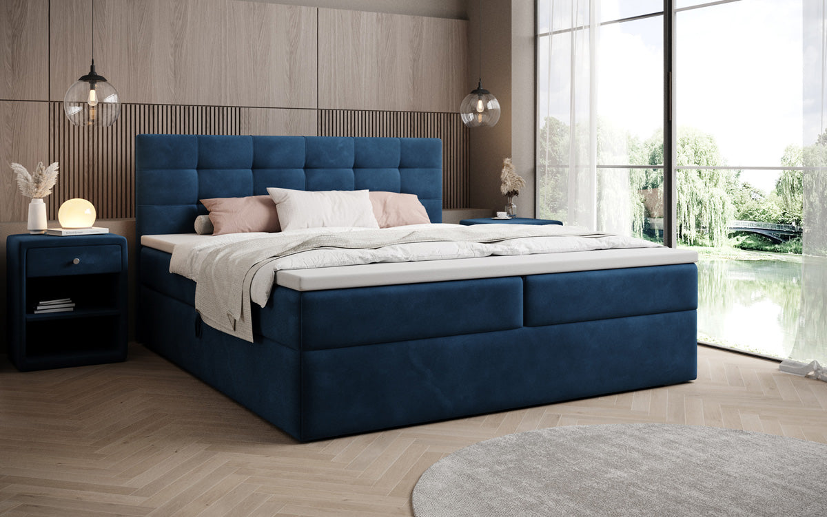 Boxspringbed Lux Fluweel met opbergruimte