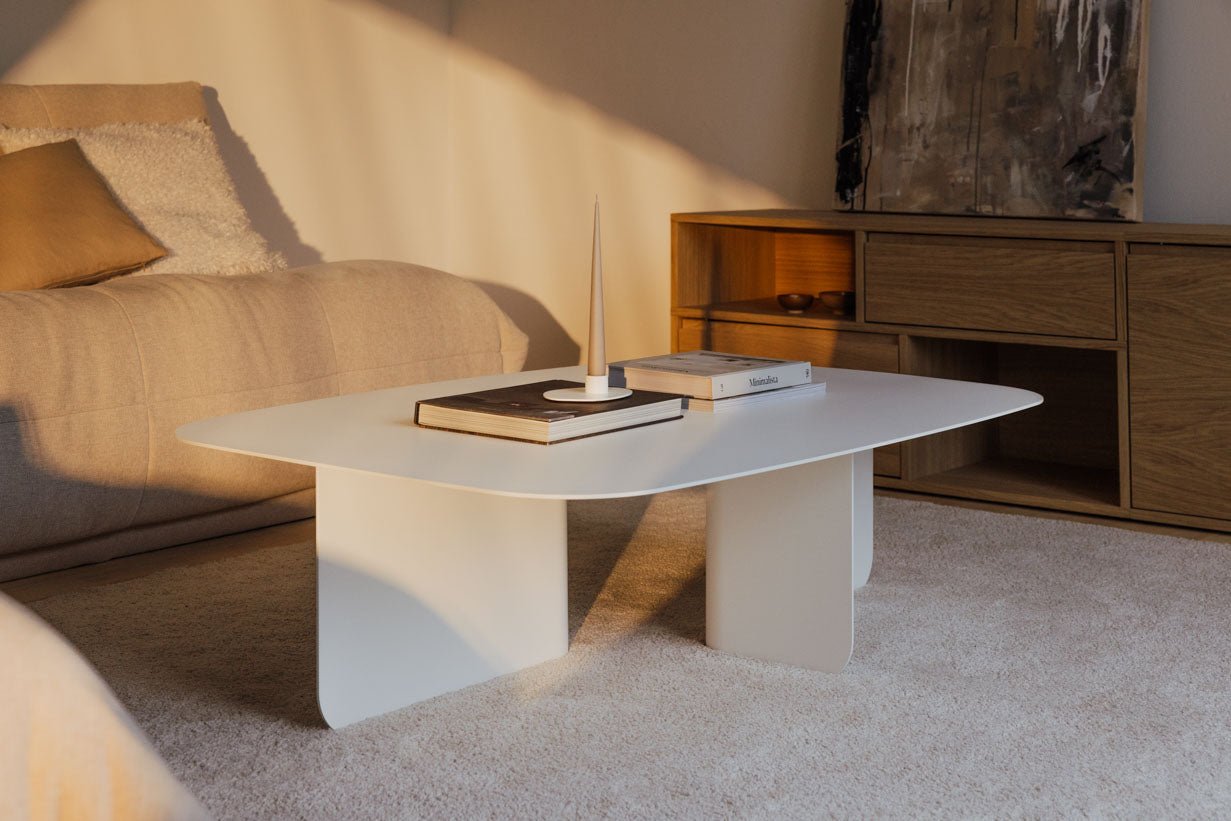 Salontafel Livia – Japandi design van gepoedercoat plaatstaal