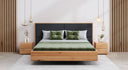 Designer houten bed Valent van massief eikenhout in zwevende optiek