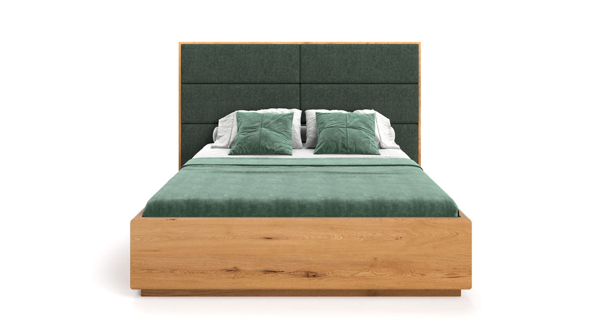 Designer houten bed Valent van massief eiken met opbergruimte