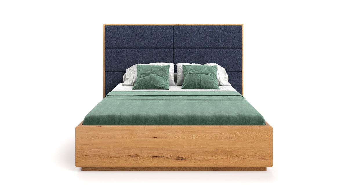 Designer houten bed Valent van massief eiken met opbergruimte