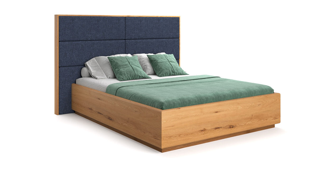 Designer houten bed Valent van massief eiken met opbergruimte