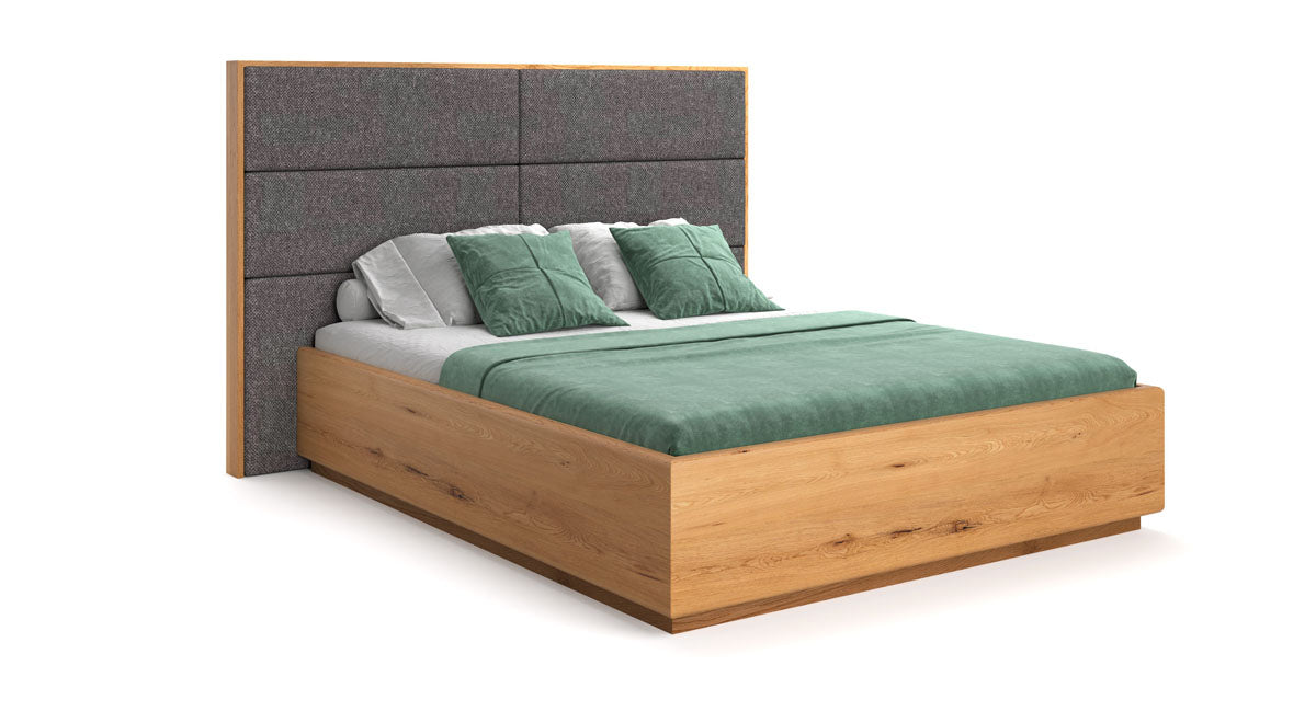 Designer houten bed Valent van massief eiken met opbergruimte