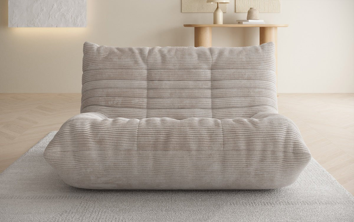 Designer 2-zits bank Calmo in Ribstof