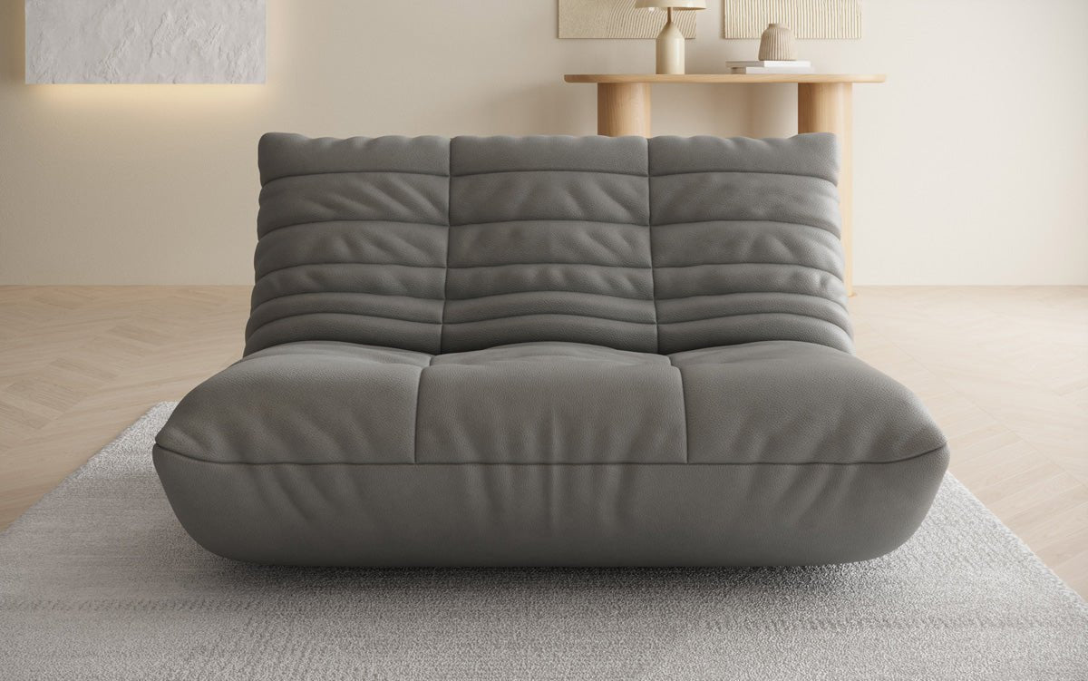 Designer 2-zits bank Calmo van echt leer