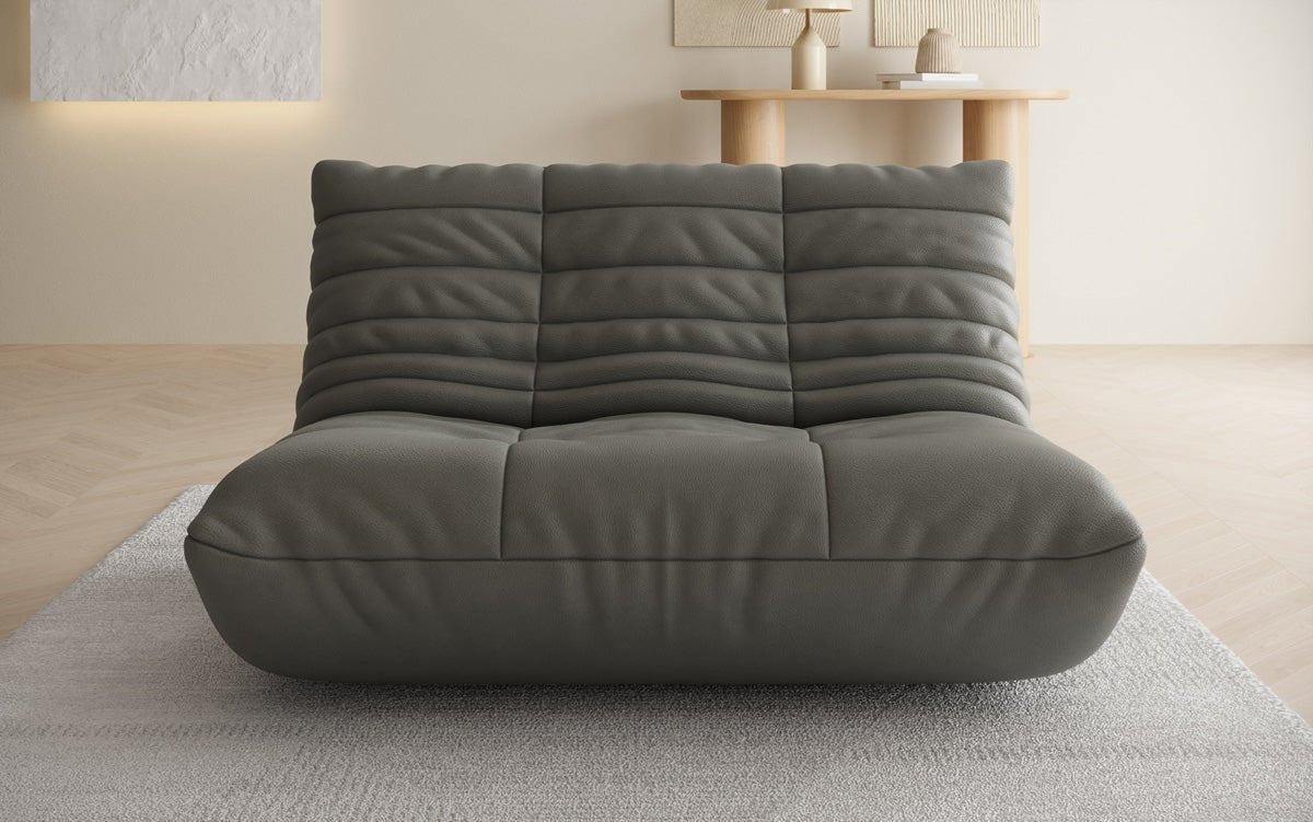 Designer 2-zits bank Calmo van echt leer