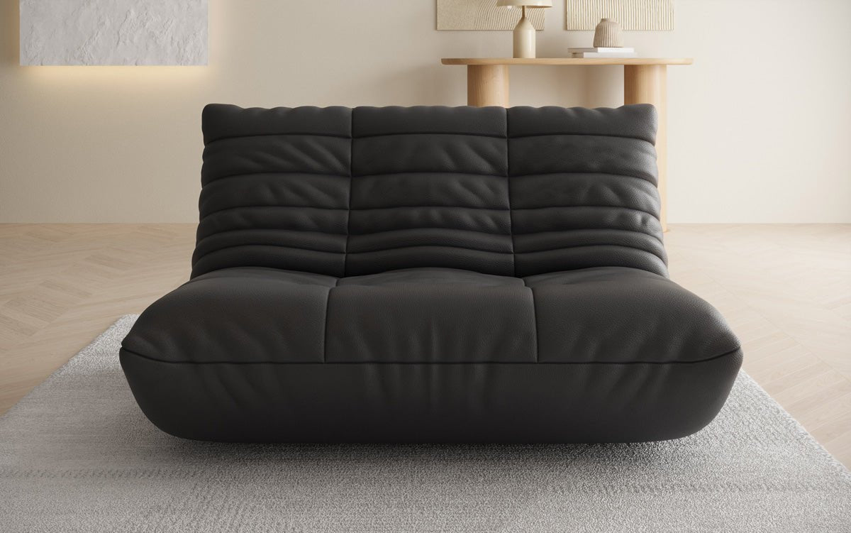 Designer 2-zits bank Calmo van echt leer