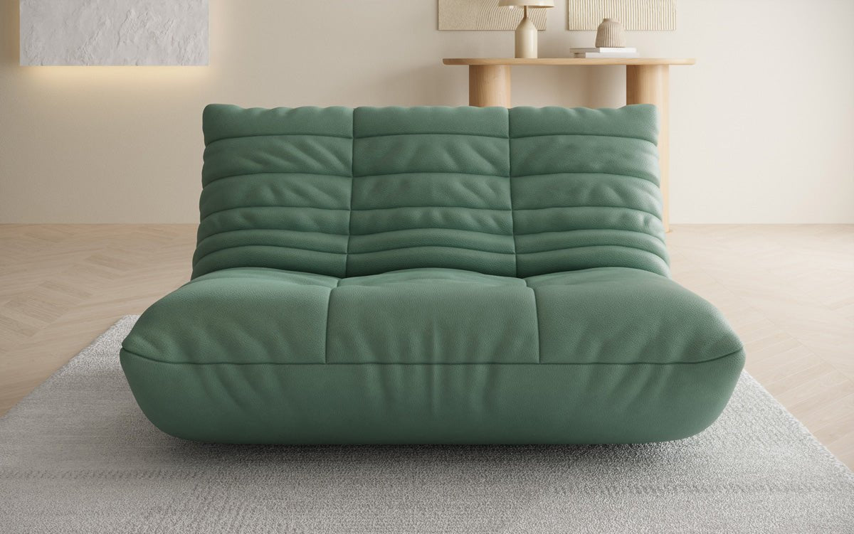 Designer 2-zits bank Calmo van echt leer