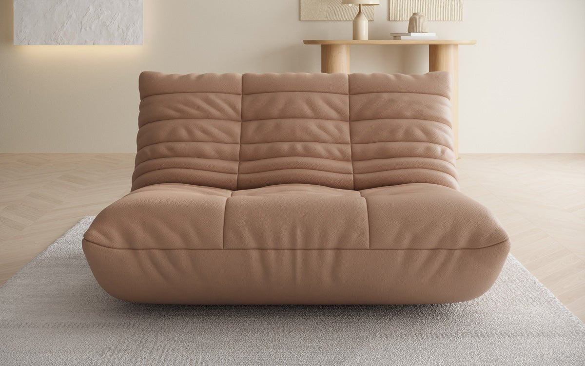 Designer 2-zits bank Calmo van echt leer