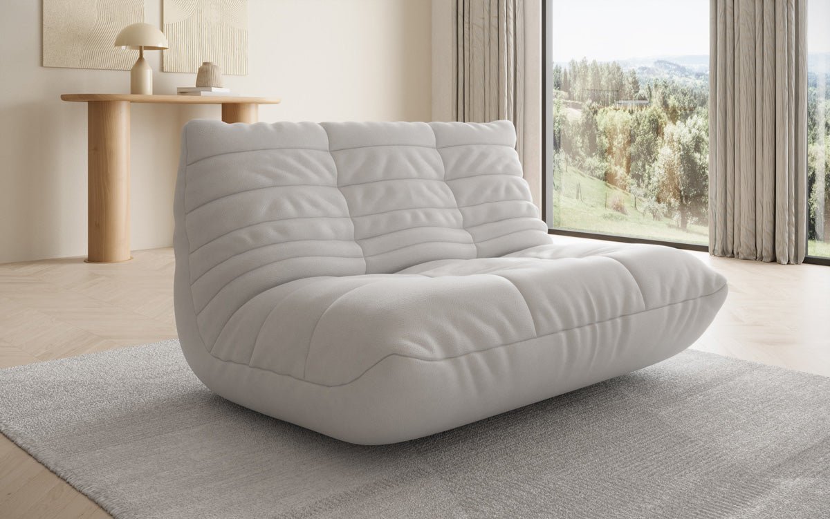 Designer 2-zits bank Calmo van echt leer