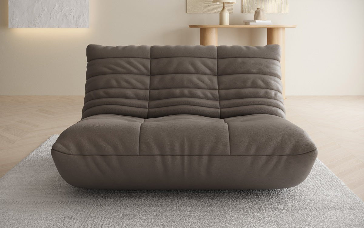 Designer 2-zits bank Calmo van echt leer