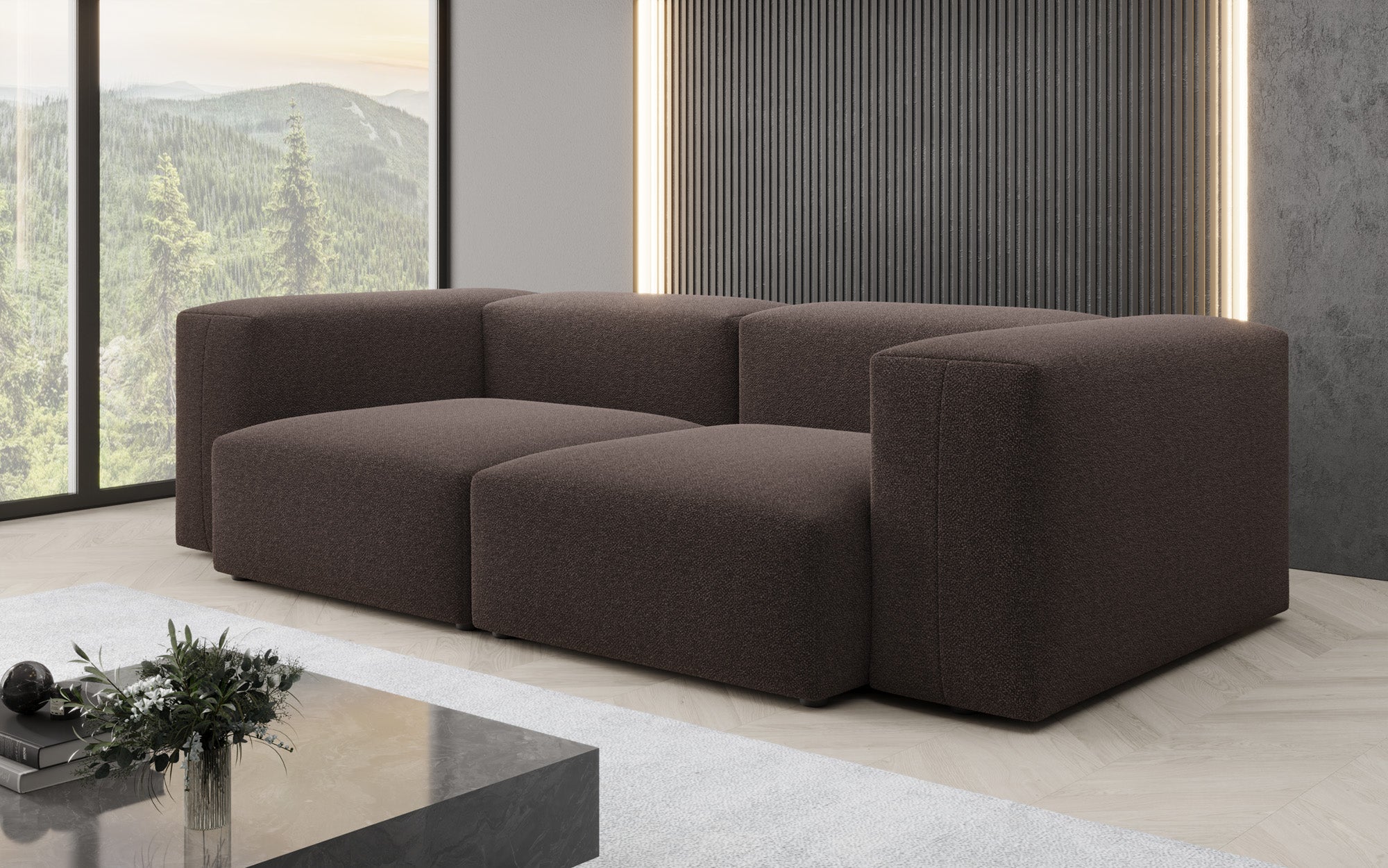 Ontwerper 2-zits bank Snug in Bouclé