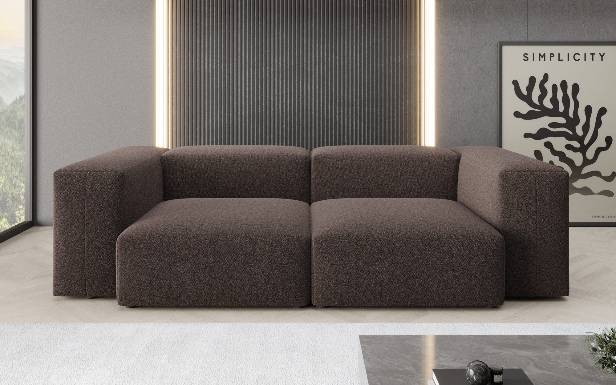 Ontwerper 2-zits bank Snug in Bouclé