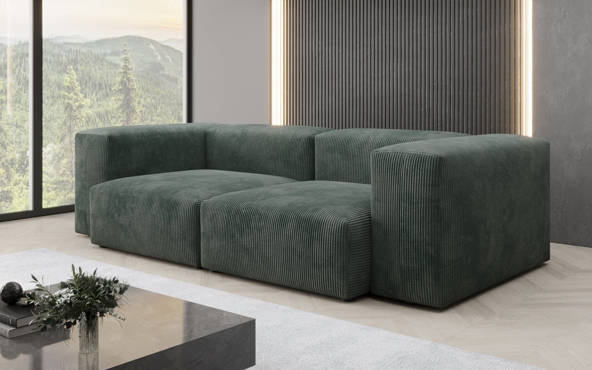 Designer 2-zits bank Snug in Ribstof