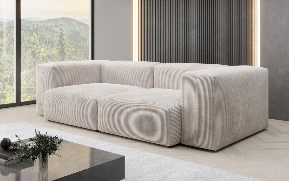Designer 2-zits bank Snug in Ribstof