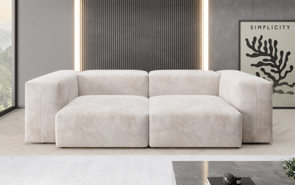 Designer 2-zits bank Snug in Ribstof