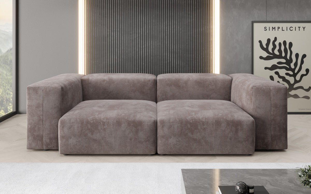 Designer 2-zits bank Snug in Ribstof