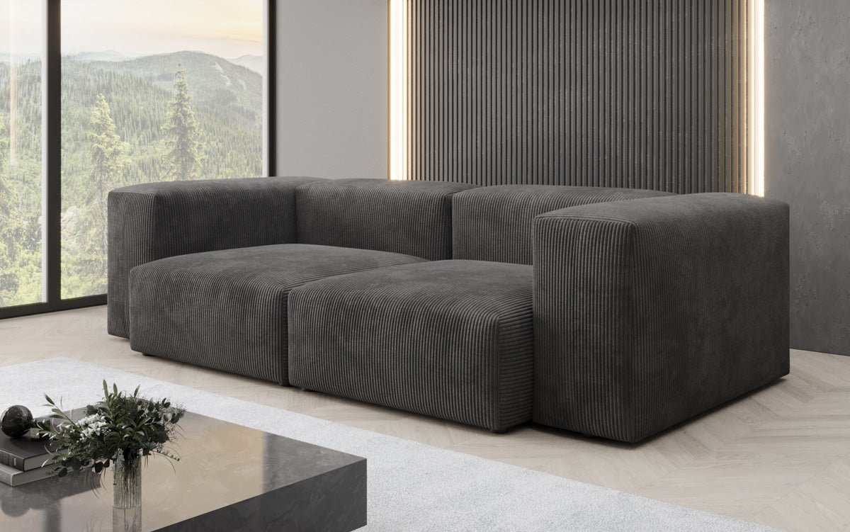 Designer 2-zits bank Snug in Ribstof